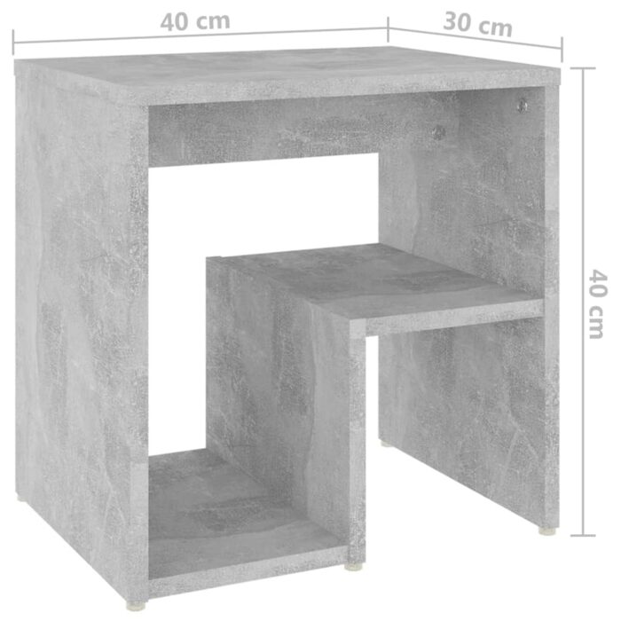 Table de chevet gris béton 40x30x40 cm bois d'ingénierie – Image 4