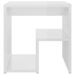 Tables de chevet 2pcs blanc brillant 40x30x40cm bois ingénierie – Image 4