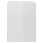 Tables de chevet 2pcs blanc brillant 40x30x40cm bois ingénierie – Image 5