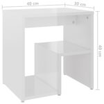 Tables de chevet 2pcs blanc brillant 40x30x40cm bois ingénierie – Image 6