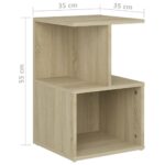 Table de chevet chêne sonoma 35x35x55 cm bois d'ingénierie – Image 4