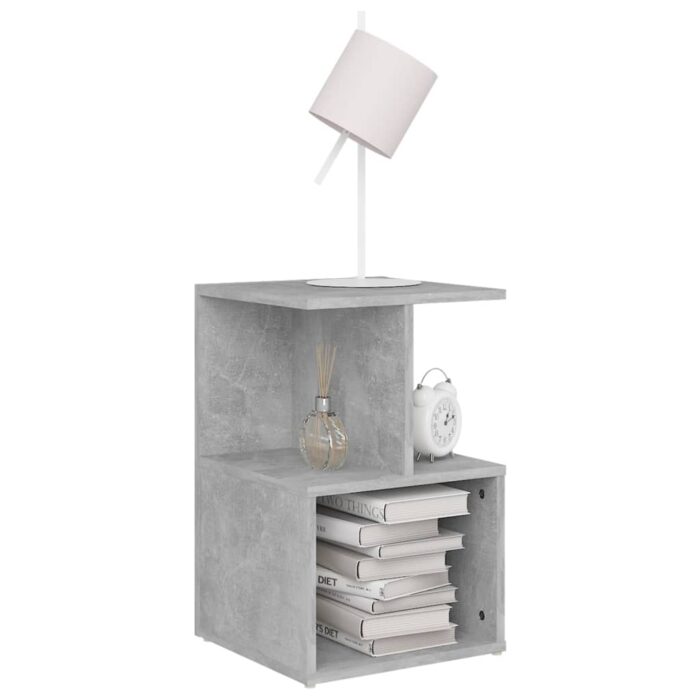 Tables de chevet 2 pcs gris béton 35x35x55 cm bois d'ingénierie – Image 2