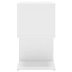 Table de chevet blanc 50x30x51,5 cm bois d'ingénierie – Image 4