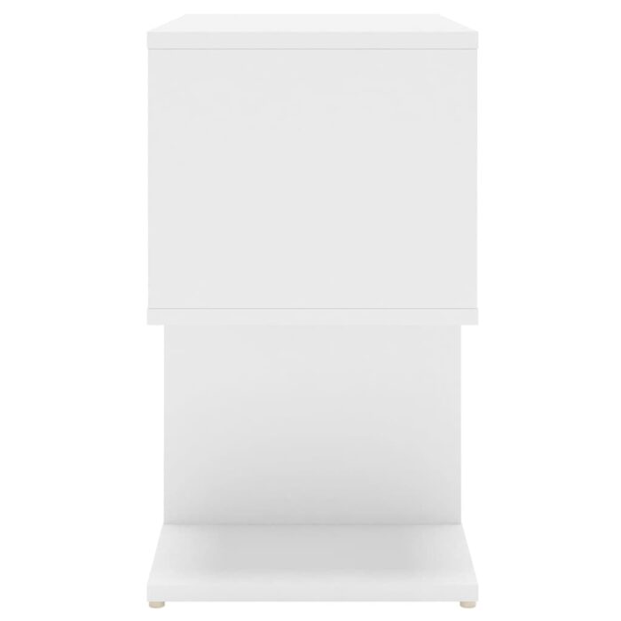 Table de chevet blanc 50x30x51,5 cm bois d'ingénierie – Image 4