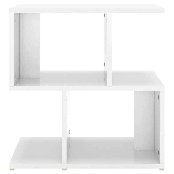 Tables de chevet 2 pcs blanc brillant bois d'ingénierie – Image 4