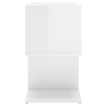 Tables de chevet 2 pcs blanc brillant bois d'ingénierie – Image 5