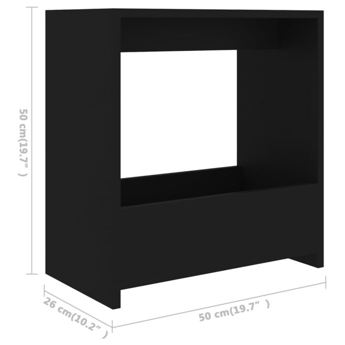 Table d'appoint noir 50x26x50 cm bois d'ingénierie – Image 4
