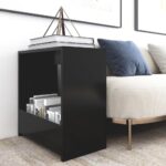 Table d'appoint noir 50x26x50 cm bois d'ingénierie