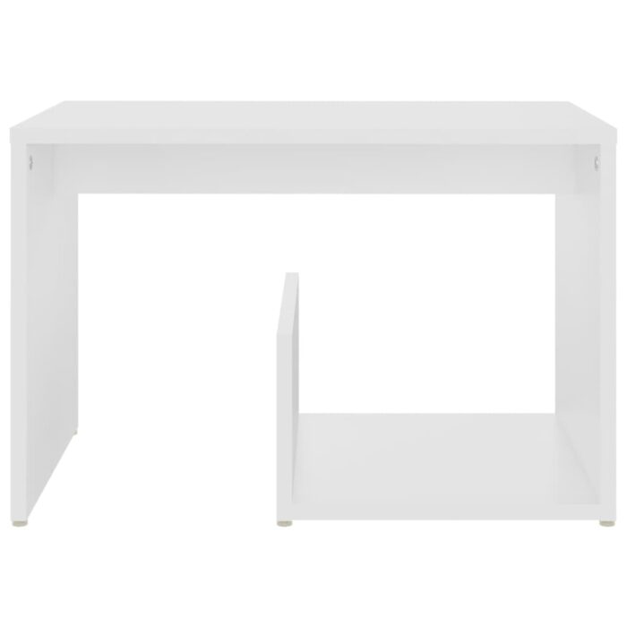 Table d'appoint blanc 59x36x38 cm bois d'ingénierie – Image 2