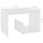 Table d'appoint blanc 59x36x38 cm bois d'ingénierie – Image 4