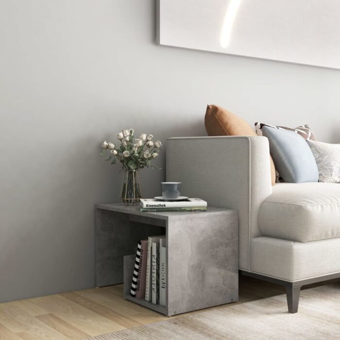 Table d'appoint Gris béton 59x36x38 cm Aggloméré – Image 1