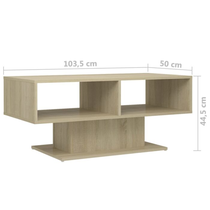 Table basse chêne sonoma 103,5x50x44,5 cm bois d'ingénierie – Image 4