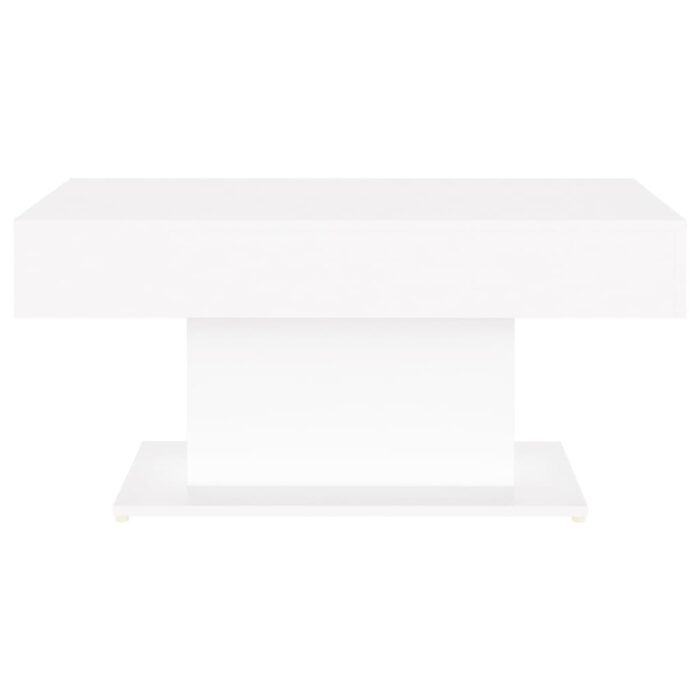 Table basse blanc 96x50x45 cm bois d'ingénierie – Image 2