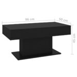 Table basse noir 96x50x45 cm bois d'ingénierie – Image 4