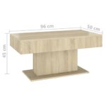 Table basse chêne sonoma 96x50x45 cm bois d'ingénierie – Image 4