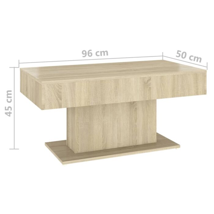 Table basse chêne sonoma 96x50x45 cm bois d'ingénierie – Image 4