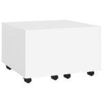 Table basse blanc 60x60x38 cm bois d'ingénierie – Image 2