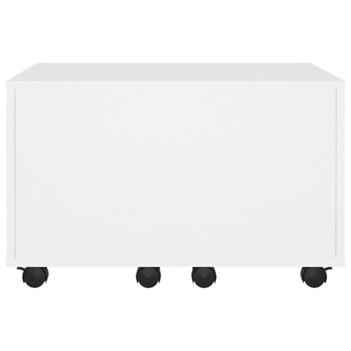 Table basse blanc 60x60x38 cm bois d'ingénierie – Image 3