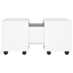 Table basse blanc 60x60x38 cm bois d'ingénierie – Image 4