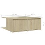 Table basse chêne sonoma 80x80x31 cm bois d'ingénierie – Image 5