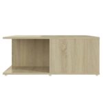 Table basse blanc et chêne sonoma 80x80x31 cm bois d'ingénierie – Image 3