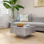Table basse gris béton 60x60x31,5 cm bois d'ingénierie