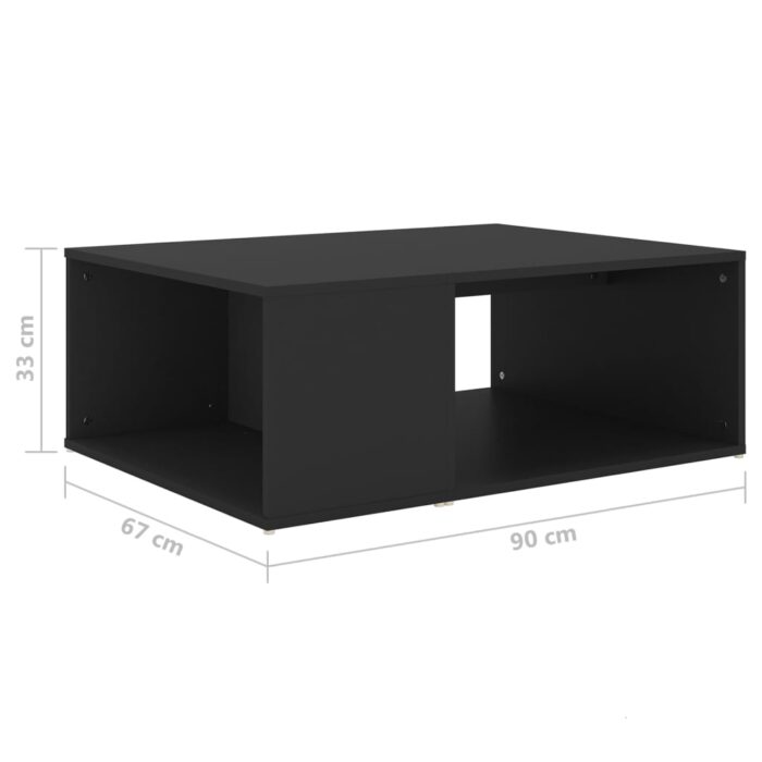 Table basse noir 90x67x33 cm bois d'ingénierie – Image 4