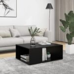 Table basse noir 90x67x33 cm bois d'ingénierie