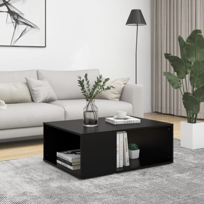 Table basse noir 90x67x33 cm bois d'ingénierie – Image 1