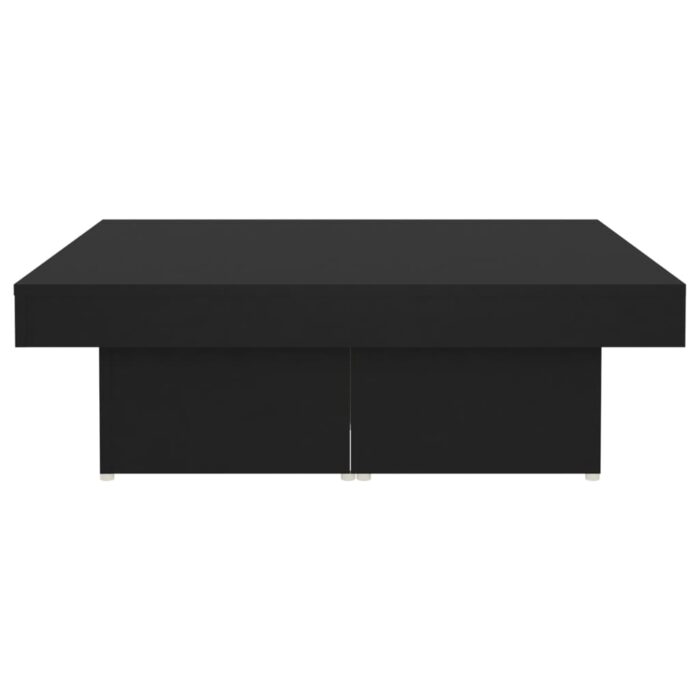 Table basse noir 90x90x28 cm bois d'ingénierie – Image 4