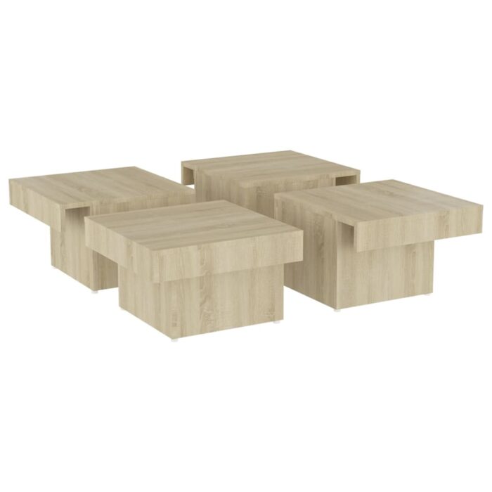 Table basse chêne sonoma 90x90x28 cm bois d'ingénierie – Image 2