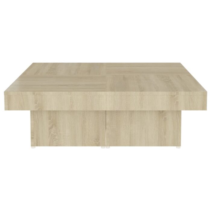 Table basse chêne sonoma 90x90x28 cm bois d'ingénierie – Image 3