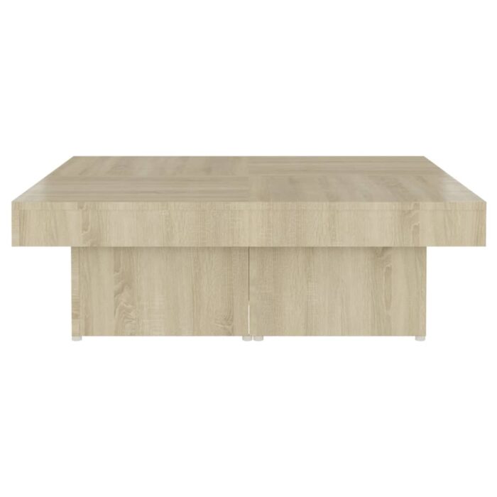 Table basse chêne sonoma 90x90x28 cm bois d'ingénierie – Image 4