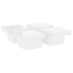 Table basse blanc brillant 90x90x28 cm bois d'ingénierie – Image 2