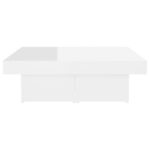 Table basse blanc brillant 90x90x28 cm bois d'ingénierie – Image 4