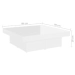 Table basse blanc brillant 90x90x28 cm bois d'ingénierie – Image 5