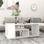 Table basse blanc 100x50x40 cm bois d'ingénierie
