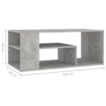 Table basse gris béton 100x50x40 cm bois d'ingénierie – Image 4