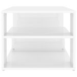 Table basse blanc brillant 100x50x40 cm bois d'ingénierie – Image 3