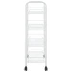 Chariot de cuisine à 4 niveaux Blanc 46x26x85 cm Fer – Image 2