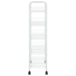 Chariot de cuisine à 5 niveaux Blanc 46x26x105 cm Fer – Image 2