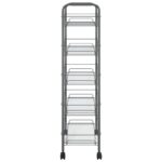 Chariot de cuisine à 5 niveaux Gris 46x26x105 cm Fer – Image 2