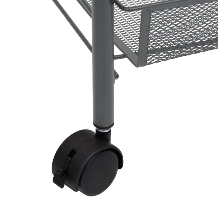 Chariot de cuisine à 5 niveaux Gris 46x26x105 cm Fer – Image 4