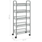 Chariot de cuisine à 5 niveaux Gris 46x26x105 cm Fer – Image 5