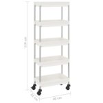 Chariot de cuisine 5 niveaux Blanc 42x29x128 cm Fer et ABS – Image 5