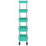 Chariot de cuisine 5 niveaux Turquoise 42x29x128 cm Fer et ABS – Image 2