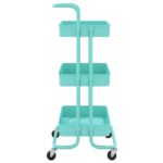 Chariot de cuisine 3 niveaux Turquoise 42x35x85 cm Fer et ABS – Image 2