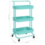 Chariot de cuisine 3 niveaux Turquoise 42x35x85 cm Fer et ABS – Image 5