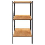 Étagère à 3 niveaux Noir et chêne 80x40x92 cm – Image 2