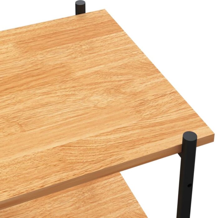 Étagère à 3 niveaux Noir et chêne 80x40x92 cm – Image 4